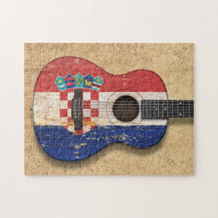 Quebra-cabeça Guitarra acústica envelhecida e vestida da