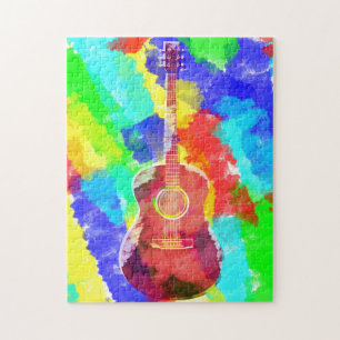 Quebra-cabeça Guitarra de Aquarela