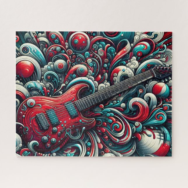 Quebra-cabeça Guitarra de Música Rock (Horizontal)