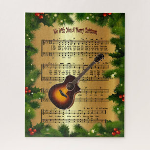 Quebra-cabeça Guitarra ~ "Desejamos Um Feliz Natal" ~