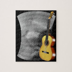 Quebra-cabeça Guitarra e Folha de Música