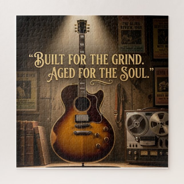 Quebra-cabeça Guitarra Elétrica Arqueada Estilo Vintage (Vertical)