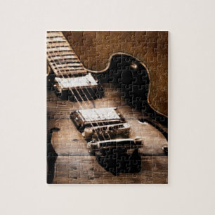 Quebra-cabeça Guitarra ocidental de madeira da música country d