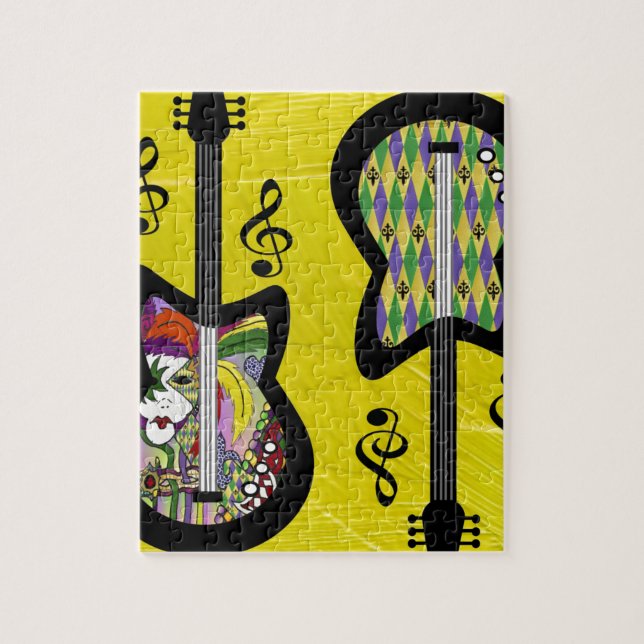 Quebra-cabeça Guitarras Coloridas do Mardi Gras (Vertical)