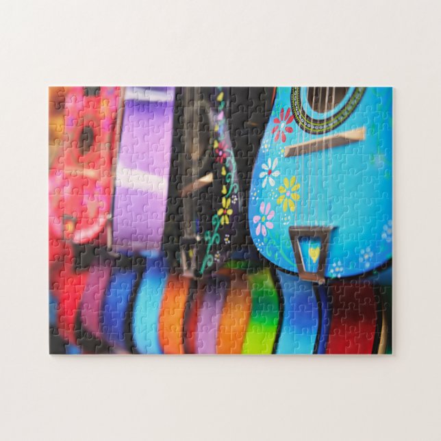 Quebra-cabeça Guitarras Musicais Festivas Brilhantes (Horizontal)