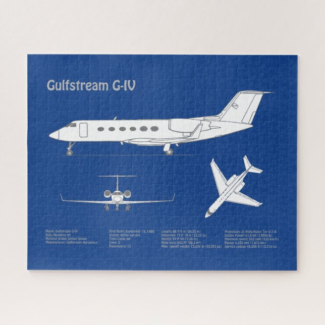 Quebra-cabeça Gulfstream G-IV - Planos de Impressão Bluetooth de (Horizontal)