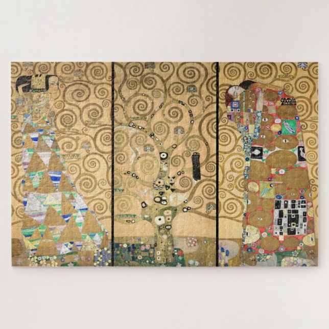 Quebra-cabeça Gustav Klimt - Árvore de Vida de Stoclet Frieze (Horizontal)