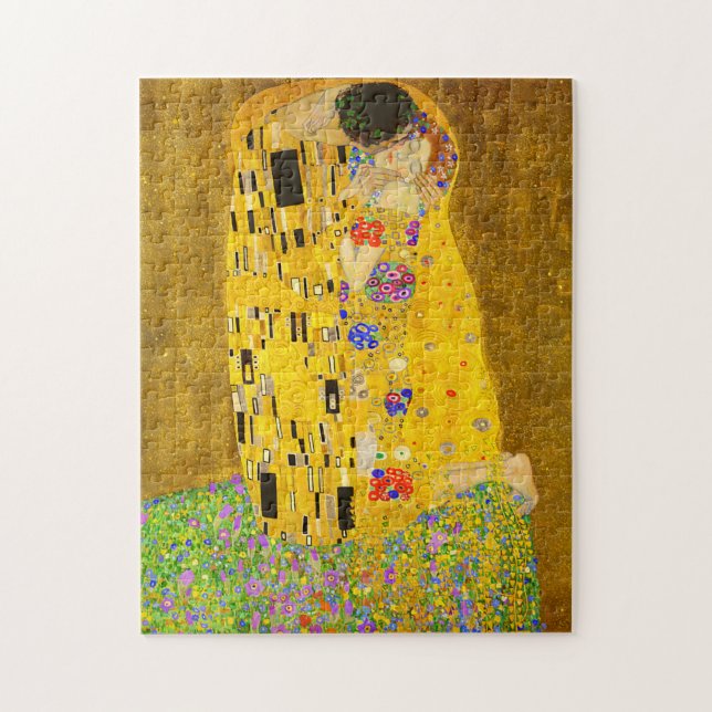 Quebra-cabeça Gustav Klimt é o famoso quadro Beijo. (Vertical)