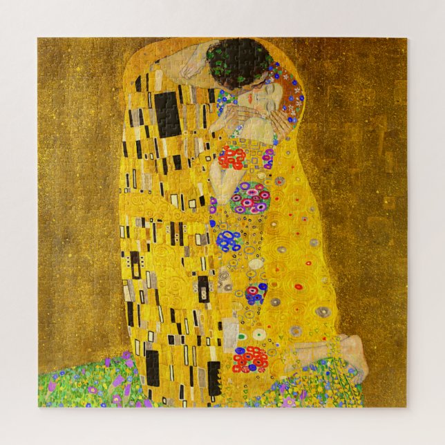 Quebra-cabeça Gustav Klimt é o famoso quadro Beijo. (Vertical)