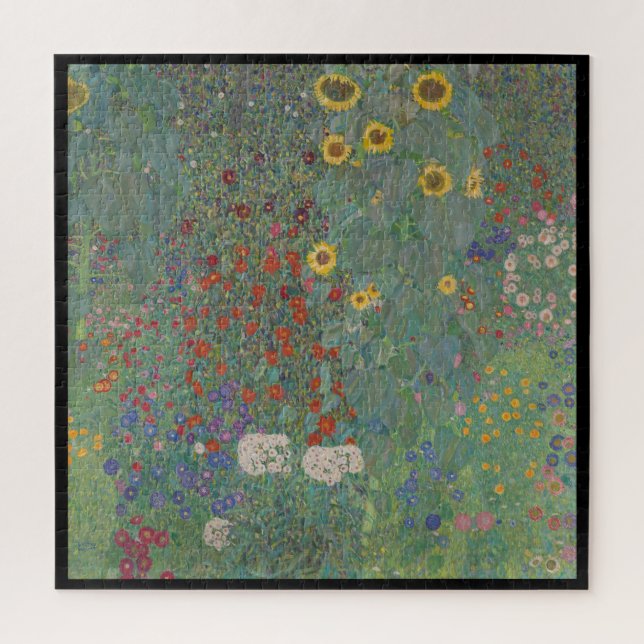 Quebra-cabeça Gustav Klimt, Jardim da Fazenda com Girassóis (Vertical)