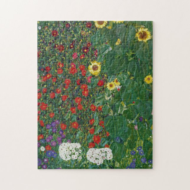Quebra-cabeça Gustav Klimt - Jardim de Fazendas com Flores (Vertical)