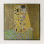 Quebra-cabeça Gustav Klimt, O Beijo<br><div class="desc">Quebra-cabeça com a pintura de arte de Gustav Klimt chamada "O Beijo" com uma borda negra. A pintura "The Kiss" é uma pintura com um homem e uma mulher num beijo sobre um falho ouro e fundo verde. Personalizável.</div>