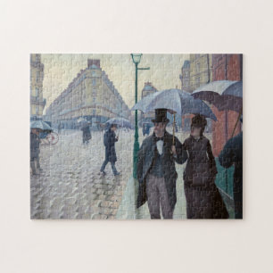 Quebra-cabeça Gustave Caillebotte - Rua de Paris; Dia Chuvoso