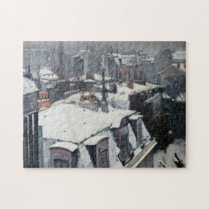 Quebra-cabeça Gustave Caillebotte - Telhados na neve