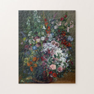 Quebra-cabeça Gustave Courbet Buquê de Flores em Arte Vase