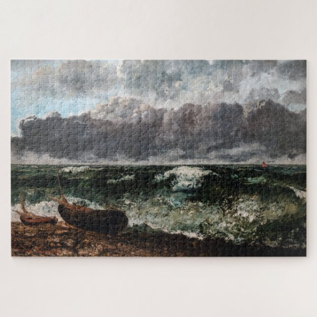 Quebra-cabeça Gustave Courbet - O Mar Tempestuoso / A Onda (Horizontal)