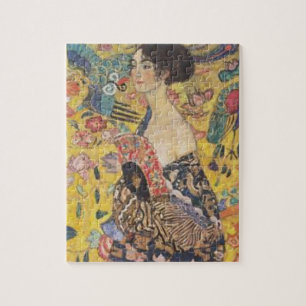 Quebra-cabeça Gustavo Klimt - senhora Com Fã Pintura