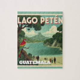Quebra-cabeça GUTEMALA LAGO PETEN Retro poster