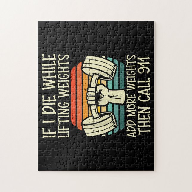 Quebra-cabeça Gym Se Eu Morrer Levantando Pesos Engraçados Malha (Vertical)