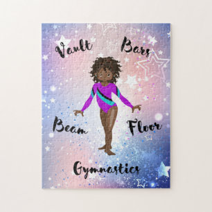 Quebra-cabeça Gym Star African American, Brown Eyes, Purple Leo