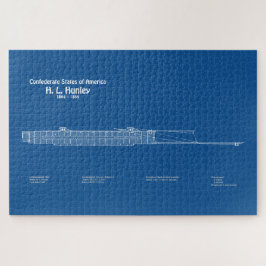 Quebra-cabeça H. L. Hunley - Ship Blueprint Plan ABD