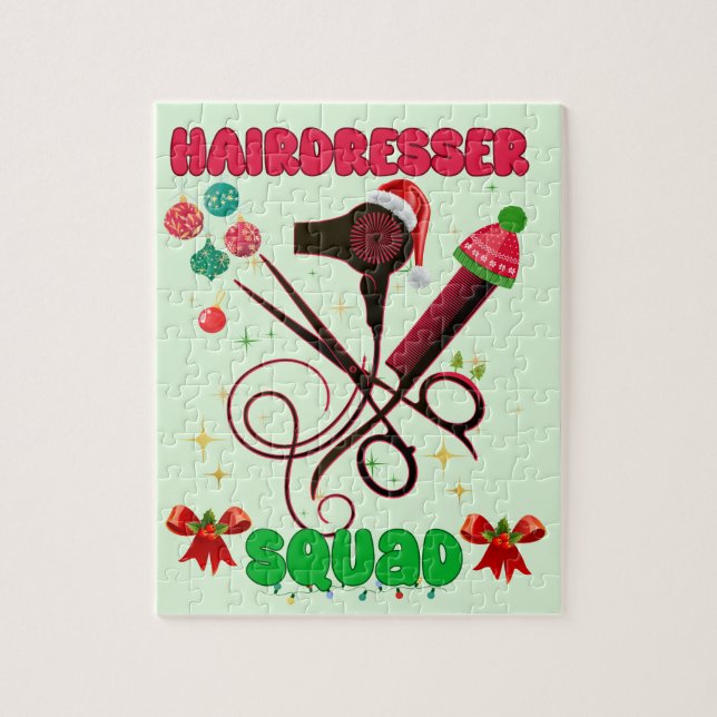 Quebra-cabeça Hairdresser Christmas Squad Hair Salon Engraçado (Vertical)