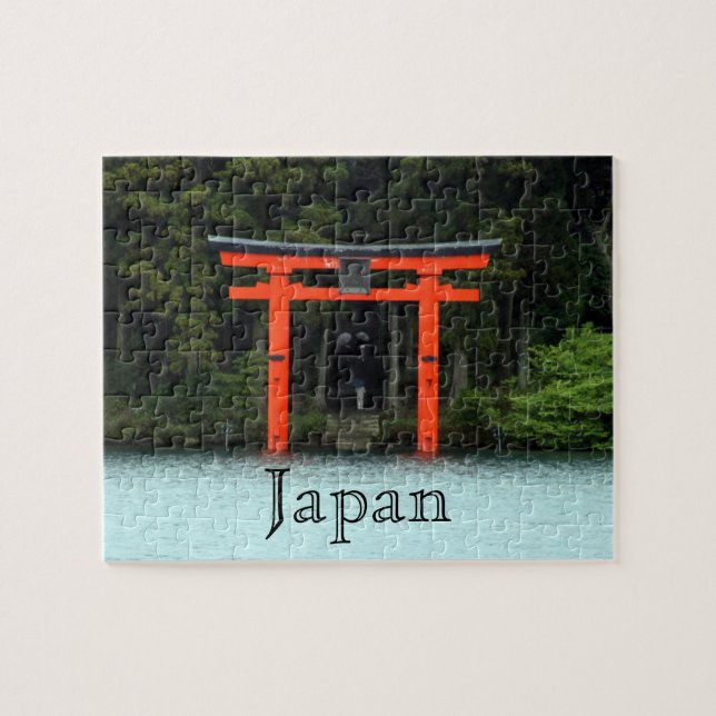 Quebra-cabeça hakone red torii japan (Horizontal)