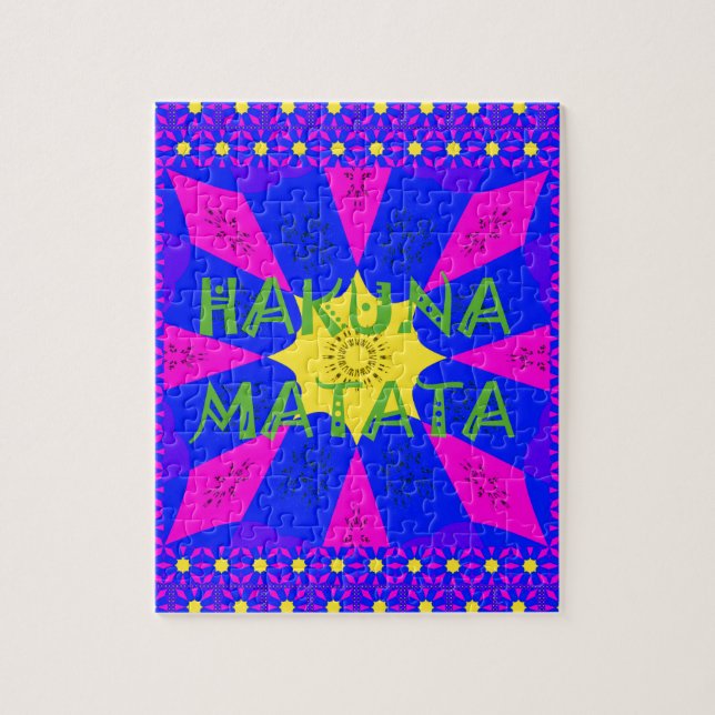 Quebra-cabeça Hakuna Matata Bela Desenho Incrível Cores (Vertical)
