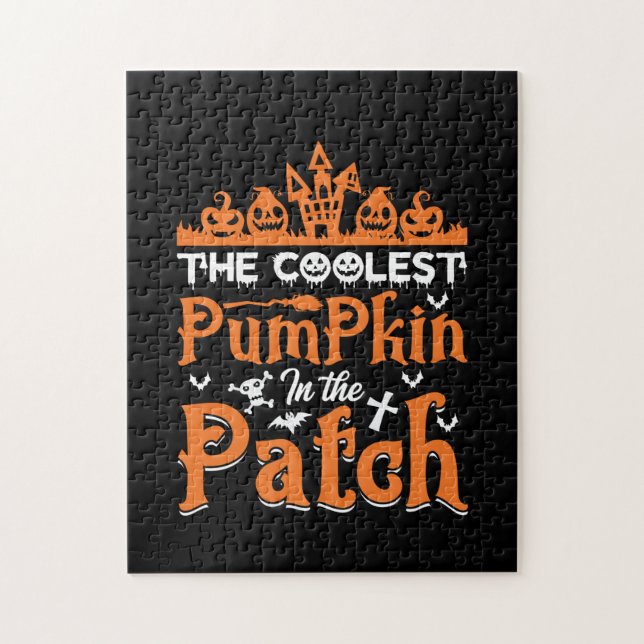 Quebra-cabeça Halloween A Pumpkin Mais Fria No Patch Xmas (Vertical)