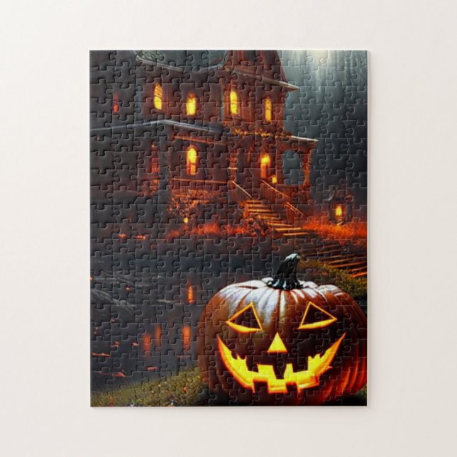 Quebra-cabeça Halloween/Abóbora/Queda (Vertical)