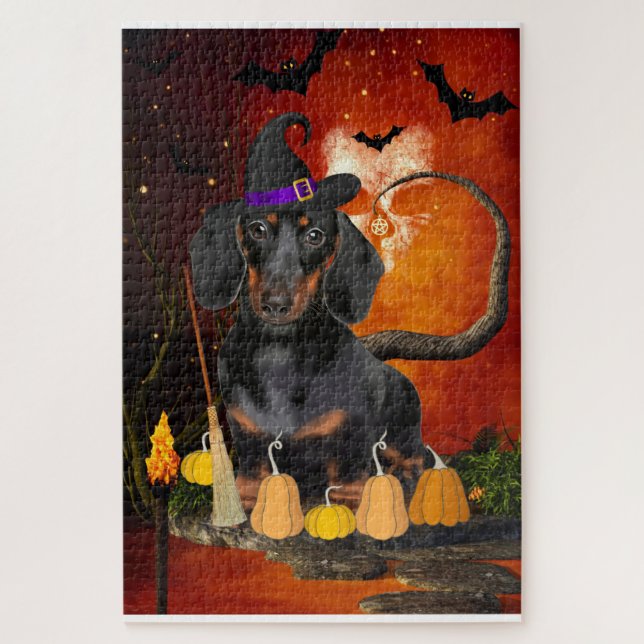 Quebra-cabeça Halloween Dachshund Dog (Vertical)