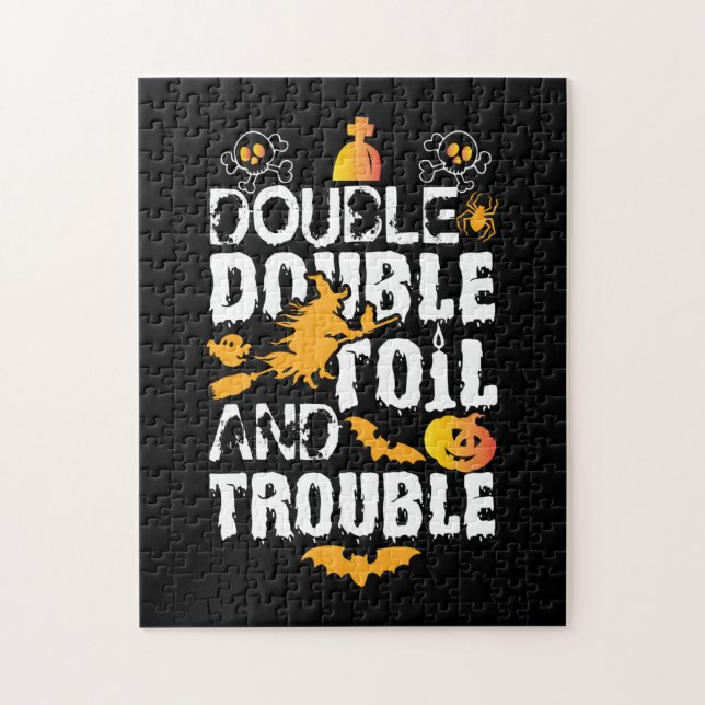 Quebra-cabeça Halloween Duplo Óleo E Dificuldade Aniversário (Vertical)