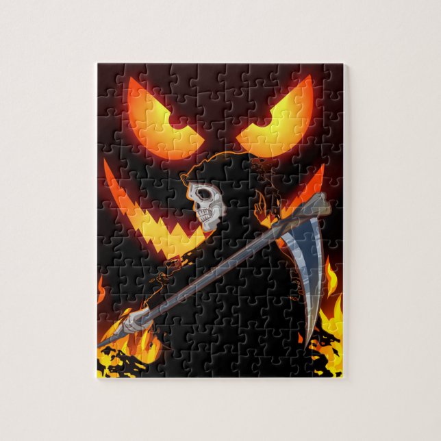Quebra-cabeça Halloween Ghost Grim Reaper Flame (Vertical)