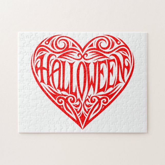 Quebra-cabeça Halloween Heart, Red Heart, Holiday (Horizontal)