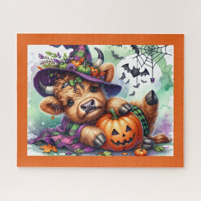 Quebra-cabeça Halloween Highland Cow Jigsaw Puzzle (Horizontal)