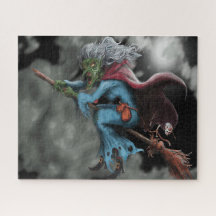 Halloween Night Scary Voando Wity Skull