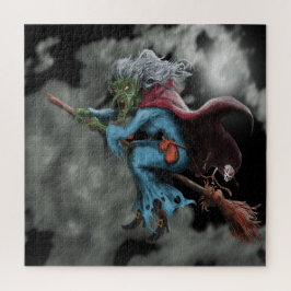 Quebra-cabeça Halloween Night Scary Voando Wity Skull