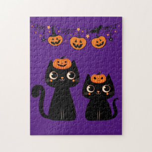Quebra-cabeça Halloween/outono/Outono/Abóbora/gato