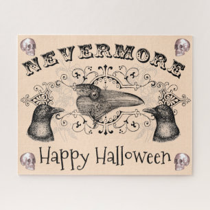 Quebra-cabeça Halloween Ravens Skulls Nunca Mais