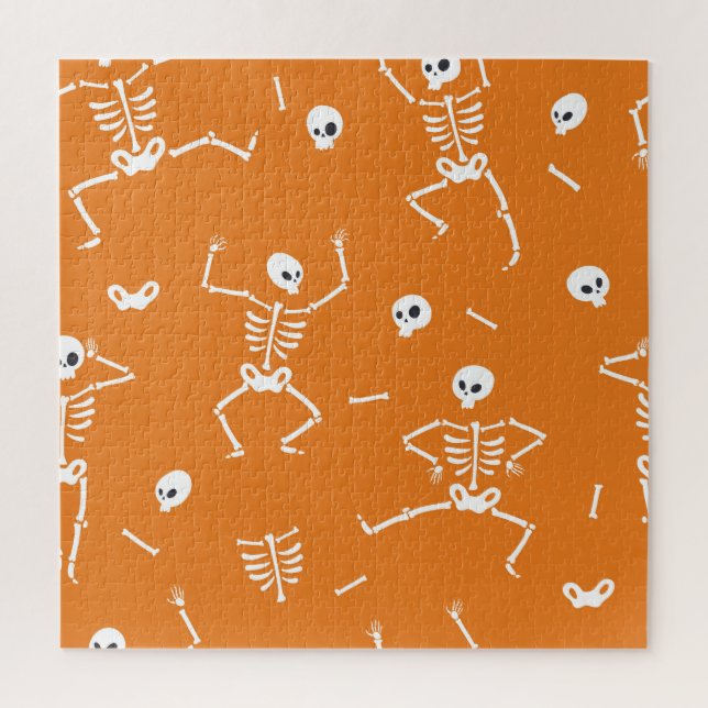 Quebra-cabeça Halloween Skeletons Diverte-se Padrão Invisível (Vertical)