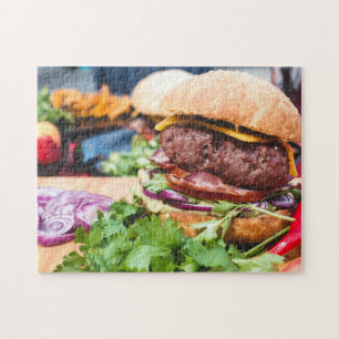 Quebra-cabeça Hambúrguer Delicioso Com Todas As Correções