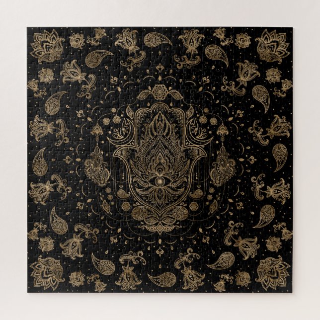 Quebra-cabeça Hamsa - Mão do Ornamento de Fátima (Vertical)