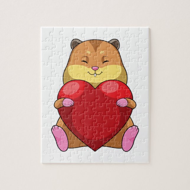 Quebra-cabeça Hamster com Coração (Vertical)