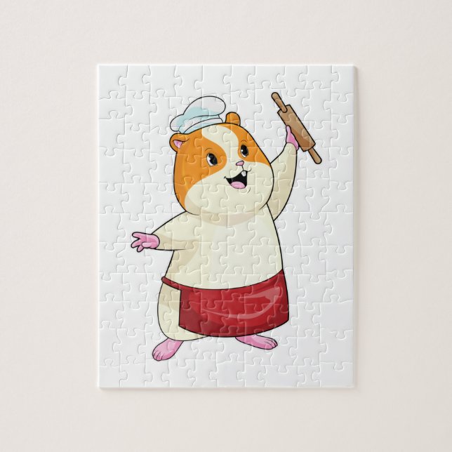 Quebra-cabeça Hamster como Baker com Rolling pin (Vertical)