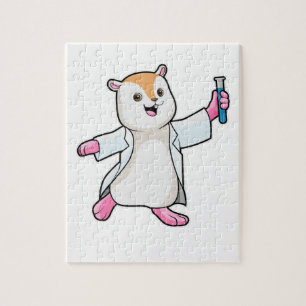 Quebra-cabeça Hamster como Cientista com tubo de ensaio