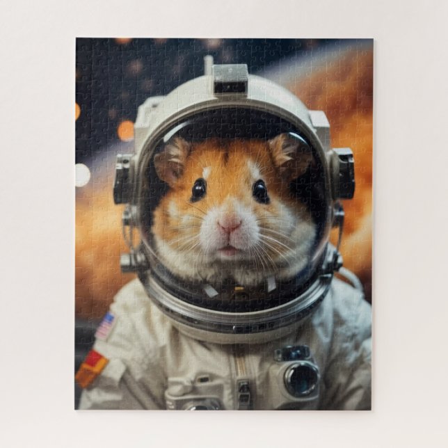 Quebra-cabeça Hamster do Astronauta Espacial Exterior (Vertical)