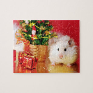 Quebra-cabeça Hamster Kokolinka com árvore de Natal