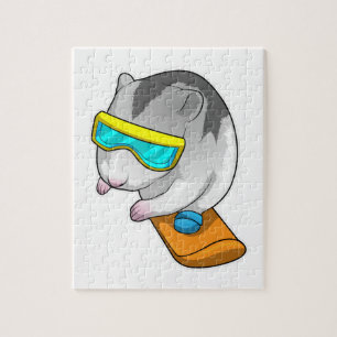 Quebra-cabeça Hamster Snowboarder Snowboard