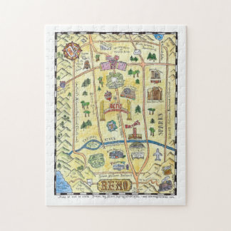 Quebra-cabeça Handdrawn do mapa de Reno