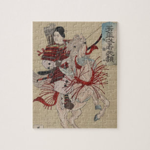 Quebra-cabeça Hangakujo, samurai fêmea cerca de 1885